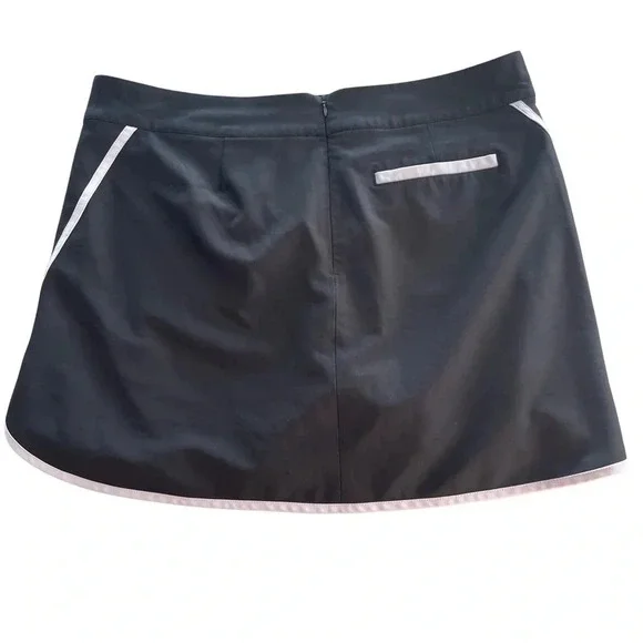 Maggie Lane Activewear Golf Skirt Skort • Black with white trim • Size 12 - Picture 2 of 5